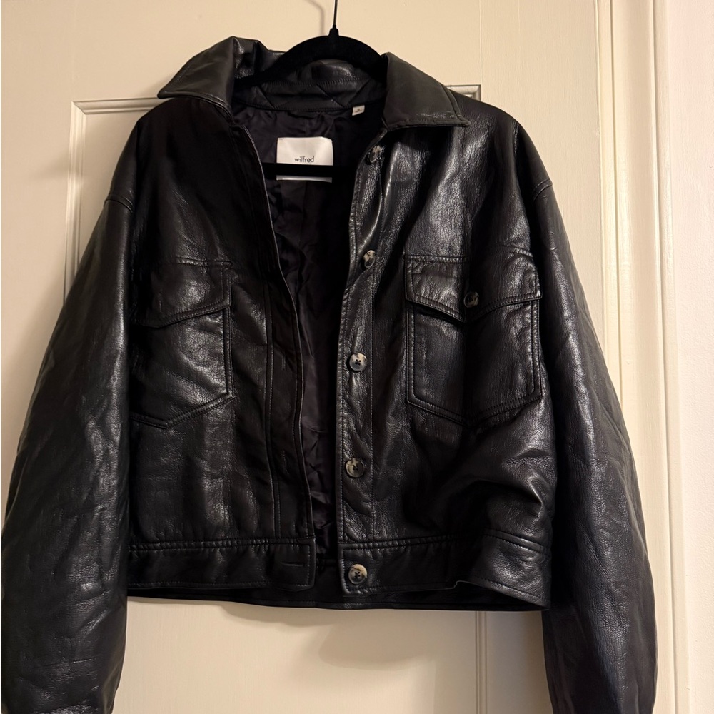 Aritzia Black Leather Women's Jacket